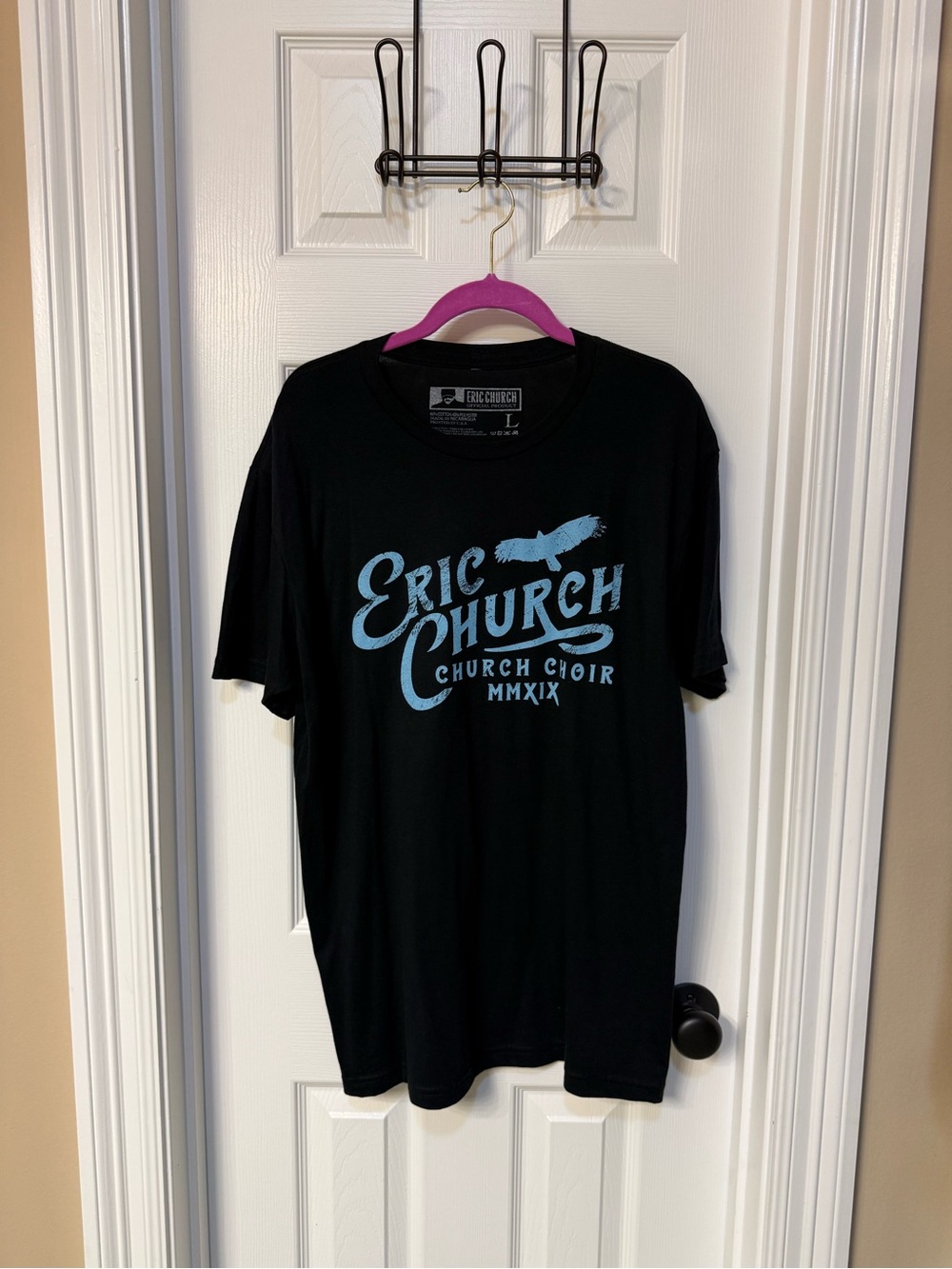 Eric Church Black T‑Shirt with Light Blue Logo - Concert Tee